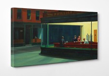 ☕️ Quadro Hopper Nighthawks, Nottambuli Stampa su Tela Canvas Vernice Pennellate