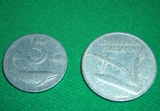 ITALIA SERIE MONETE ANNO 1952 IN LIRE 5-10 LIRE