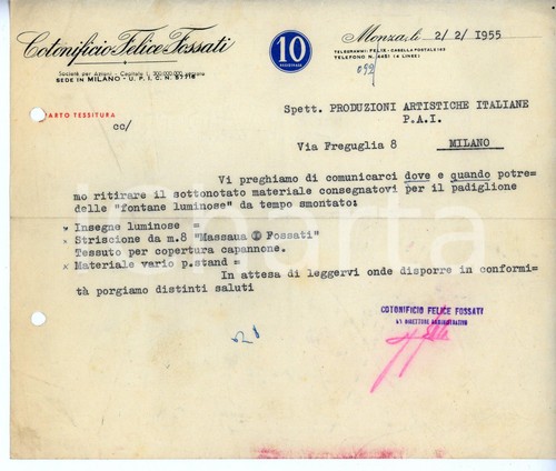 1955 monza cotonificio - 1955, felice