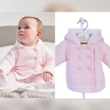 Cardigan giacca bambino a maglia rosa - cappotto di tarassaco
