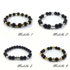 Bracciale Elastico Perle Nere