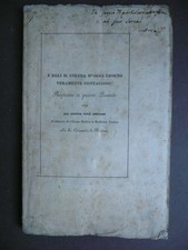 Libri Antichi Medicina Colera d'oggi giorno Epidemie Emiliani Della Volpe 1836