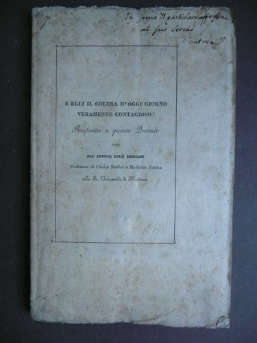 Libri antichi medicina - antichi, colera