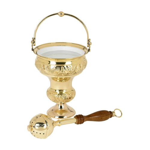 Ornate holy water pot - ornate, in