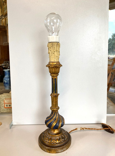 Antica lampada tavolo legno - lampada,