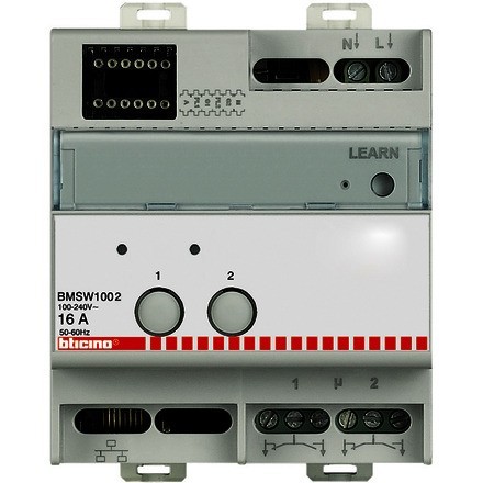 Attuatore scs 2x16a - 4din, (