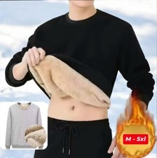 Felpa uomo girocollo imbottita maglia invernale modello pile inverno freddo