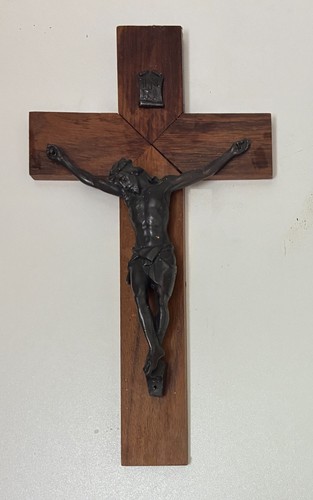 Crocifisso ligneo legno bronzo - crocifisso,