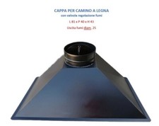 Cappa per camino focolare, L 92 x P 49 x H 43 uscita fumi diam 25