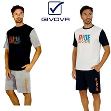 completo casa uomo T-shirt + pantaloncino sportivo cotone GIVOVA tuta Homewear