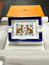 posacenere Hermes mini blu con Leopardi scatola e nastrino originali 