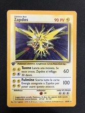 Pokemon Zapdos 16/102 Set Base Rara Holo Prima Edizione Wizards ITA Vintage