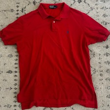 Polo Ralph Lauren rossa polo vecchio colore dissolvenza retrò stile classico Preppy Y2K