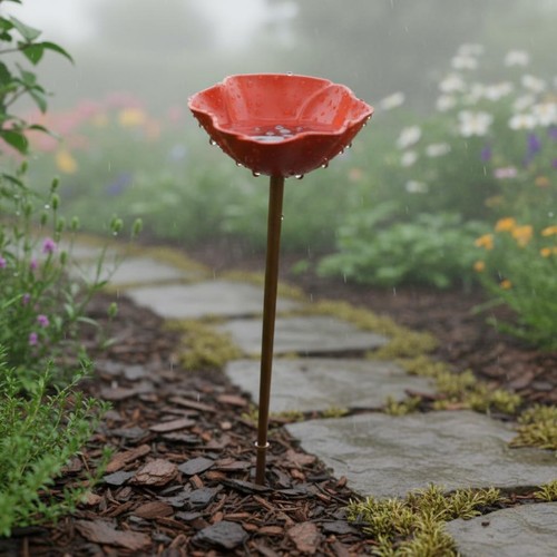 Fiore metallo rosso - metallo,