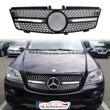 Per Mercedes Classe M W164 Radiatore Anteriore Diamante Griglia Nera ML63 AMG 05-2008