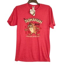 T-shirt Looney Tunes diavolo della Tasmania taglia L rossa Taz Warner Bros nuova manica corta