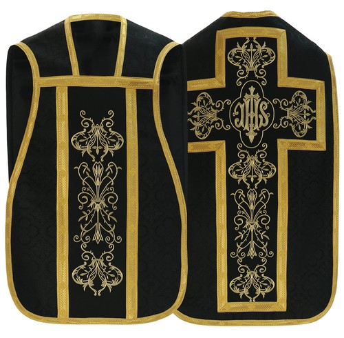 Pianeta nera con stola - con, casula