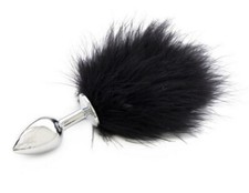 PLUG ANALE METALLO CODA NERA UNISEX S/CONF.