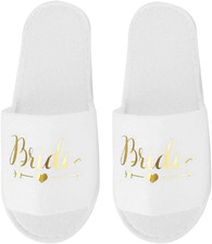 Ciabatte Sposa Eleganti, Pantofole Bianche Bride to Be per Matrimonio, Addio Al 