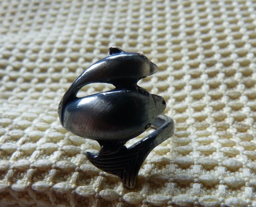 Anello delfino doppio - delfino, argento