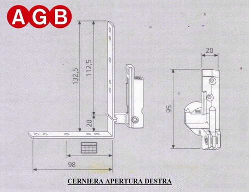 Cerniera angolare agb - angolare, cod