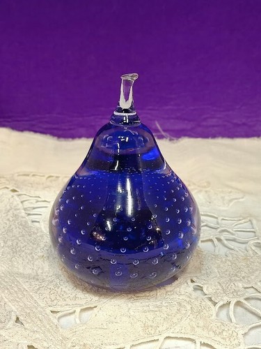 Murano glass paperweight blue - glass,