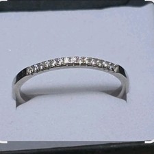 Anello oro bianco 14 kt pavè (sconosciuto) set pietre misura 6,5 - 6,75 vedi foto 