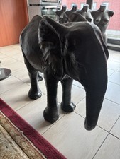 Statua Elefante In Resina Nera