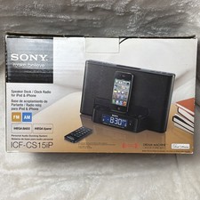 Sony Dream Machine ICF-CS15ip iPod & iPhone Dock & AM/FM Clock Radio Nuovo con scatola