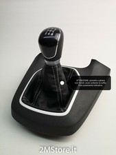 Cuffia leva cambio FORD FIESTA MKVI 6 Restyling 2013-2017 pelle cuciture bianche