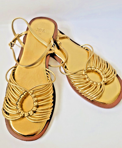 Zara sandali con cinturino oro - sandali,