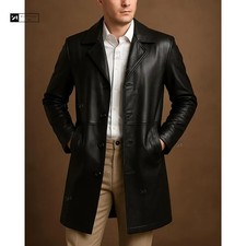 Trench coat nero - vera, pelle