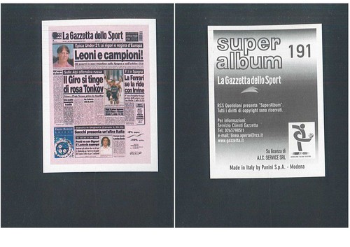 Figurina superalbum gazzetta - figurina,