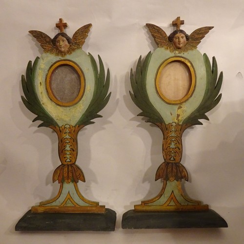 Coppia reliquiari legno - in,