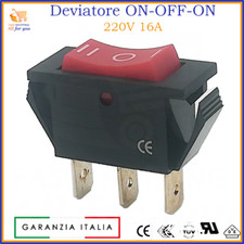 Interruttore deviatore a bilanciere 220V 12V 24V on off on da pannello unipolare