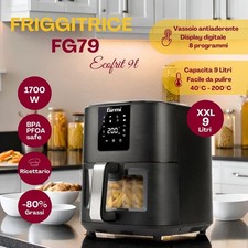 FRIGGITRICE ARIA 1700 W 9 LT XXL 200° 8 PRG. DISPLAY ECOFRIT GIRMI FG79.