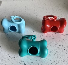 N’ 3 PORTA SACCHETTI IGIENICI PER CANI di PICCOLA e MEDIA TAGLIA : COLORI MISTI