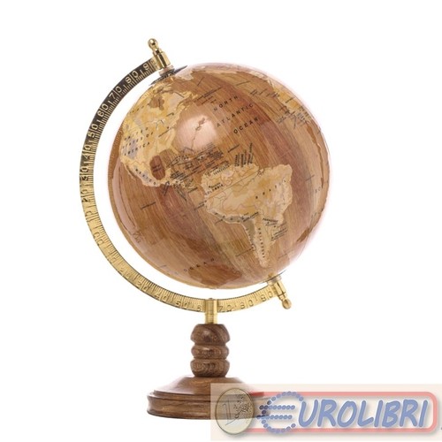 Mappamondo d20h34cm oro - mappamondo,