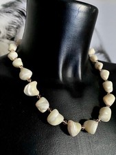 ? COLLANA COLLIER GIROCOLLO VINTAGE pietre dure BIJOUX AGATA BURATTATA 