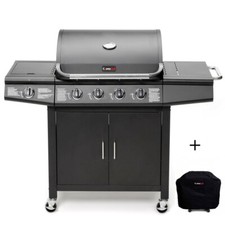 CosmoGrill 4+1 Pro Barbecue a Gas Barbecue Grill Inc. Bruciatore Laterale - 93411 con Coperchio 