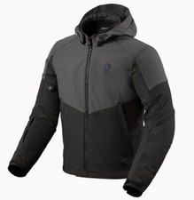 GIACCA JACKET MOTO REV'IT REVIT AFTERBURN H2O SOFTSHELL NERO GRIGIO SCURO TG M