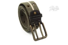 Cintura uomo donna in tessuto e pelle regolabile artigianale made in italy cm 4