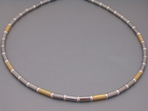 Collana titanio oro bicolore - collana,