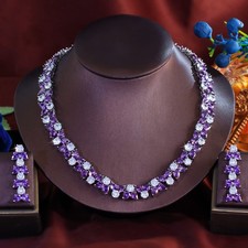 Collana tennis foglia viola
