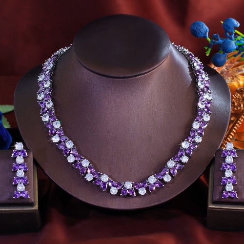 Collana tennis foglia - , viola
