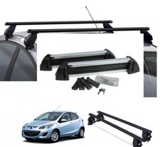 BARRE PORTATUTTO MAZDA 2 ANNO 2010+PORTASCI 4 PAIA ALLUMINIO 2 SERRATURE ANTIFUR