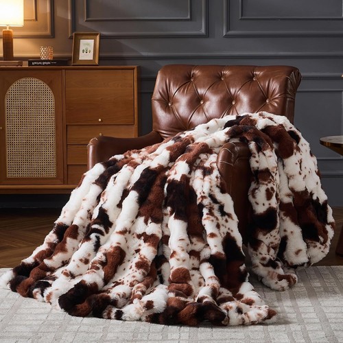 Coperta peluche marrone - , mucca