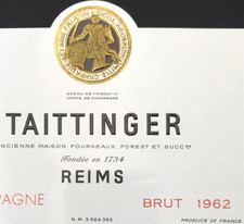Bottiglia di vino vintage 1962