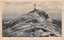Cartolina Biella Oropa  Croce sulla Vetta del Mucrone anni '30