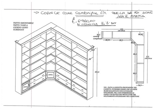 Libreria angolare scrivania - angolare,
